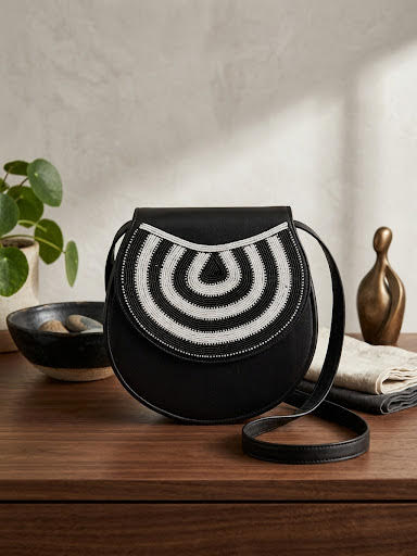 Beaded African Saddle crossbody bag